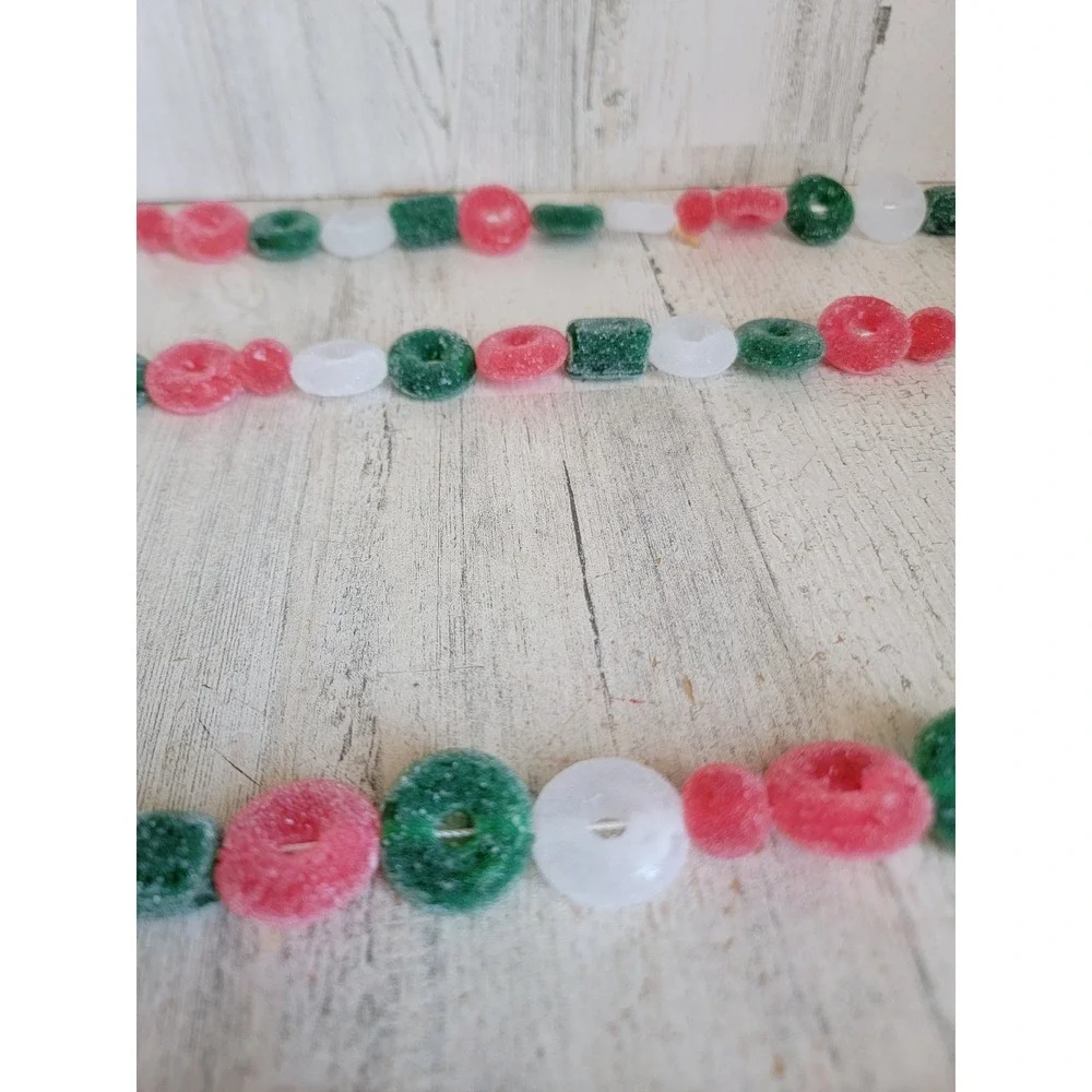 Unique vintage candy garland pieces hanging Xmas home decor set